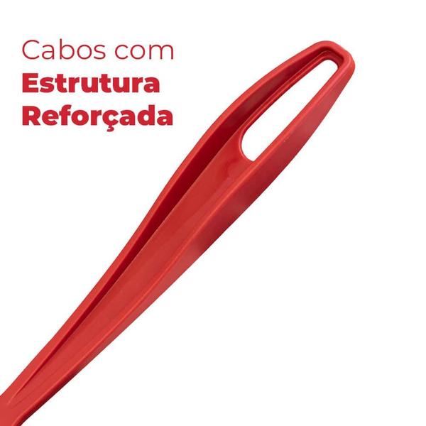 Imagem de Jogo de Utensílios de Cozinha de Nylon Wavy Vermelho 3 peças - Brinox