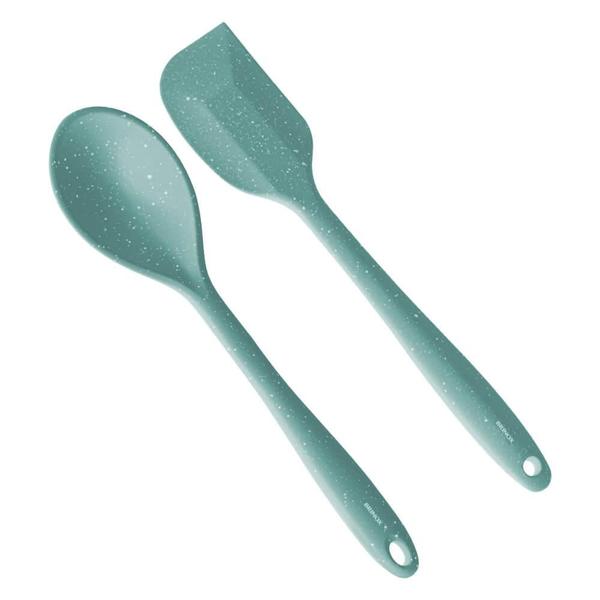 Jogo de Utensílios de Cozinha de Silicone Verde Flex 2 peças - Brinox Imagem de Jogo de Utensílios de Cozinha de Silicone Verde Flex 2 peças - Brinox