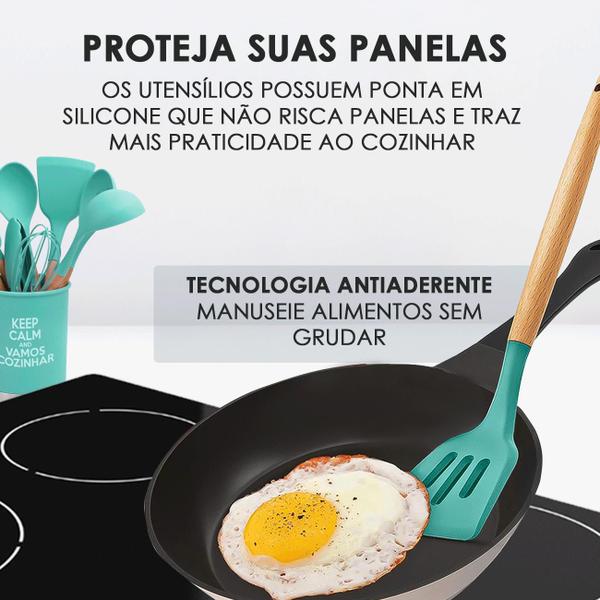 Imagem de Jogo de Utensílios de Cozinha Em Silicone 12 Peças Vermelho