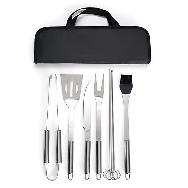 Imagem de Jogo De Utensílios Para Churrasco 9 Peças Aço Inox Com Bolsa