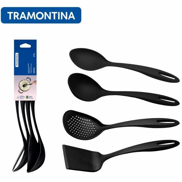Jogo de Utensílios Tramontina Ability 4 Peças Nylon Preto Jogo de Utensílios Tramontina Ability 4 Peças Nylon Preto