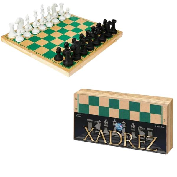 Imagem de Jogo de Xadrez Oficial Caixa em Madeira 40cm - Pais e Filhos - 7896647028285