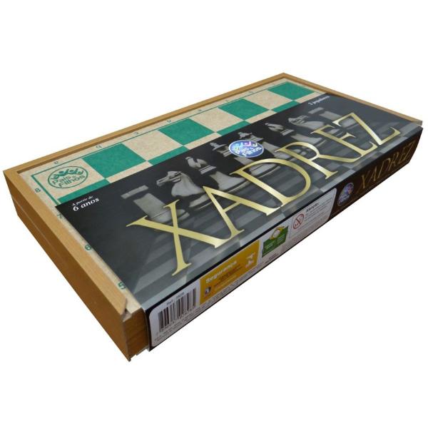 Jogo de Xadrez Oficial CX em Madeira 40CM - Pais e Filhos Imagem de Jogo de Xadrez Oficial CX em Madeira 40CM