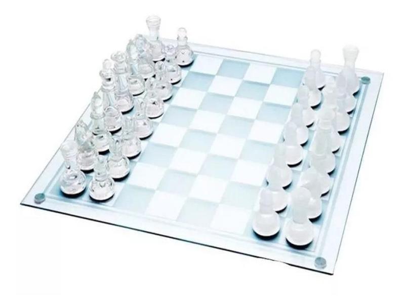 Jogo De Xadrez Tabuleiro E Peças Em Vidros Decoração 25X25Cm - Nova Imagem de Jogo De Xadrez Tabuleiro E Peças Em Vidros Decoração 25X25Cm