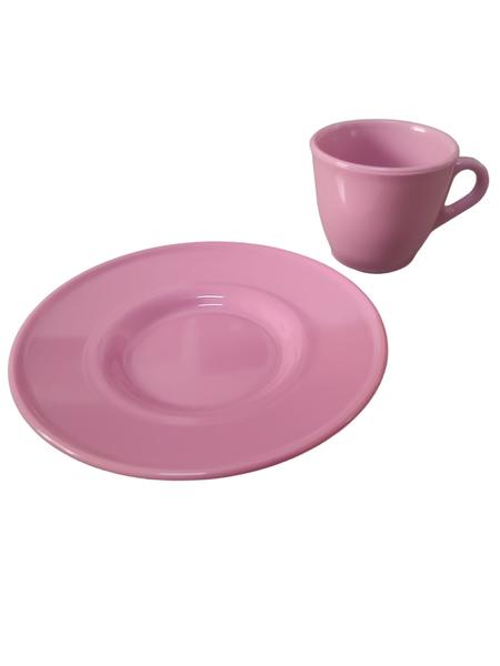 Imagem de Jogo De Xícaras de Café Com Pires 6 Unidades - Acrílica - Cor Rosa Bebê