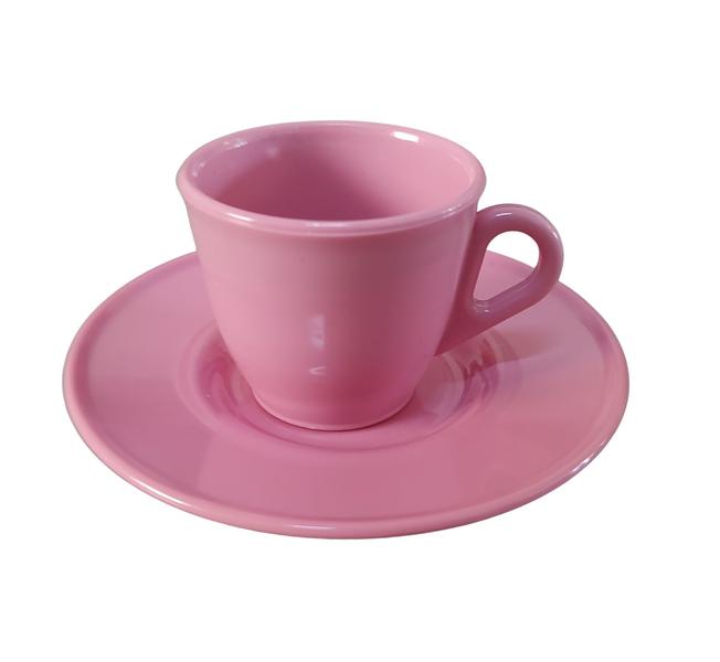 Imagem de Jogo De Xícaras de Café Com Pires 6 Unidades - Acrílica - Cor Rosa Bebê