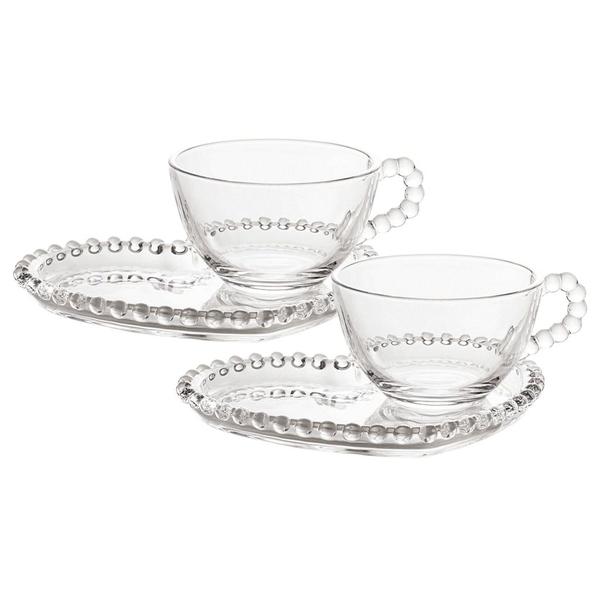 Jogo De Xícaras De Chá 180ml Pearl Cristal Com Prato Coração 2 Unidades - Wolff Imagem de Jogo De Xícaras De Chá 180ml Pearl Cristal Com Prato Coração 2 Unidades