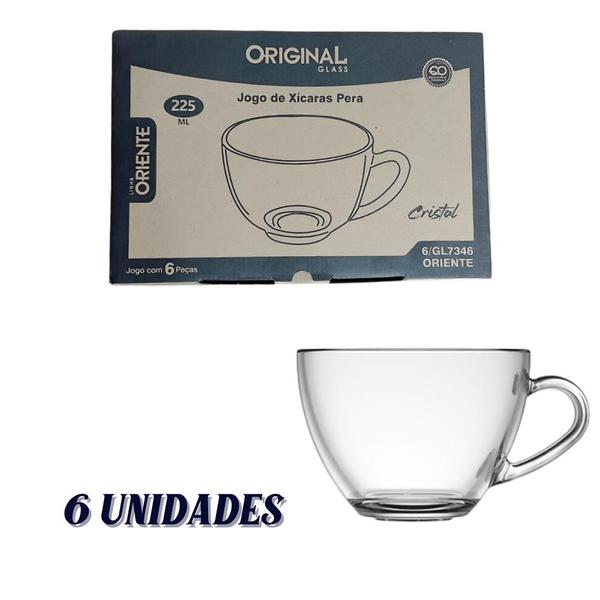Jogo De Xícaras Em Vidro Kit Canecas 6 Peças Para Chá Café - ORIGINAL LINE Imagem de Jogo De Xícaras Em Vidro Kit Canecas 6 Peças Para Chá Café