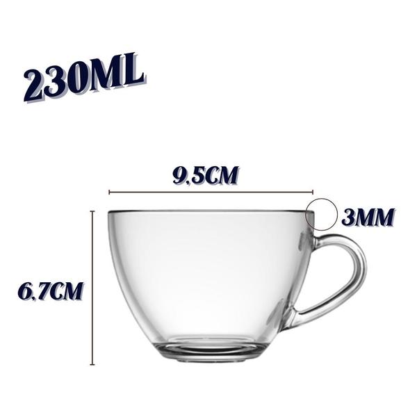 Jogo De Xícaras Em Vidro Kit Canecas 6 Peças Para Chá Café - ORIGINAL LINE Imagem de Jogo De Xícaras Em Vidro Kit Canecas 6 Peças Para Chá Café