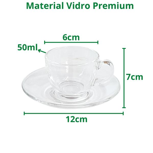 Jogo De Xícaras Para Café 50ml 4 Peças Vidro Premium - Sweet Home Imagem de Jogo De Xícaras Para Café 50ml 4 Peças Vidro Premium