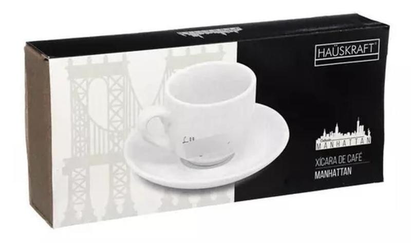 Imagem de Jogo De Xícaras Para Café Manhattan 90Ml Branca De Porcelana