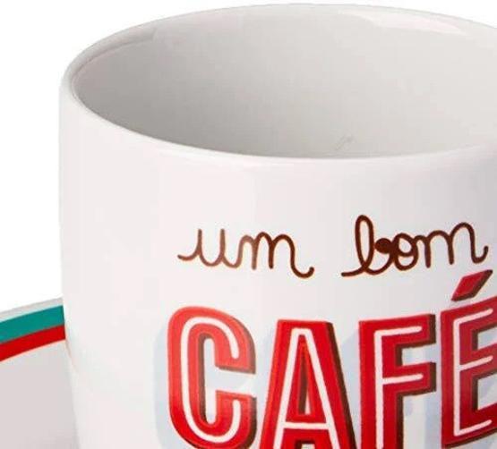 Imagem de Jogo De Xícaras Para Café Pires 90Ml Porcelana Bom Dia 8333