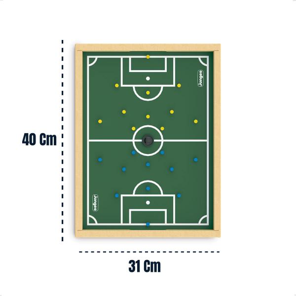 Imagem de Jogo Dedobol Peteleco Campo de Futebol Dedo Tabuleiro Suiço Futsal Campinho Madeira MDF Junges