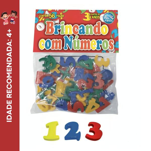 Imagem de Jogo Didático Brincando com Números 56 Peças Pais e Filhos - 4743-1