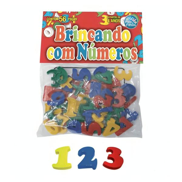 Imagem de Jogo Didático Brincando com Números 56 Peças Pais e Filhos - 4743-1