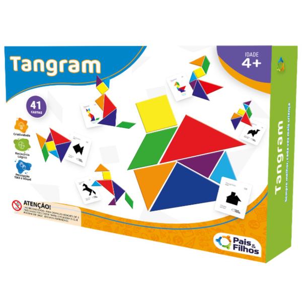 Imagem de Jogo Didático Educativo Quebra Cabeça Raciocínio Tangram