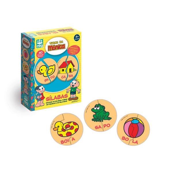 Jogo Didático Encaixe As Sílabas Turma Da Mônica Pçs Madeira - Nig Brinquedos Imagem de Jogo Didático Encaixe As Sílabas Turma Da Mônica Pçs Madeira