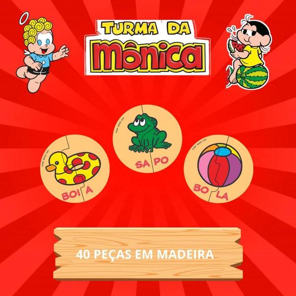 Jogo Didático Encaixe As Sílabas Turma Da Mônica Pçs Madeira - Nig Brinquedos Imagem de Jogo Didático Encaixe As Sílabas Turma Da Mônica Pçs Madeira