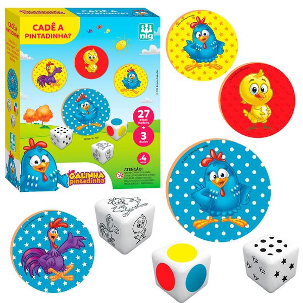 Jogo Divertido Cadê A Galinha Pintadinha 27 Peças Em Madeira 0736 Nig Brinquedos Imagem de Jogo Divertido Cadê A Galinha Pintadinha 27 Peças Em Madeira 0736 Nig Brinquedos