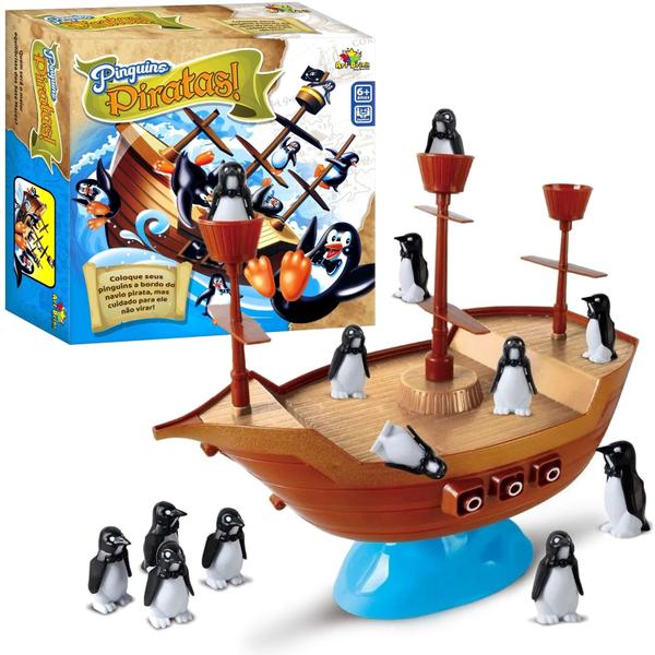 Jogo Divertido Para Crianças Pinguins Piratas Equilibristas - Art Brink Imagem de Jogo Divertido Para Crianças Pinguins Piratas Equilibristas - Art Brink