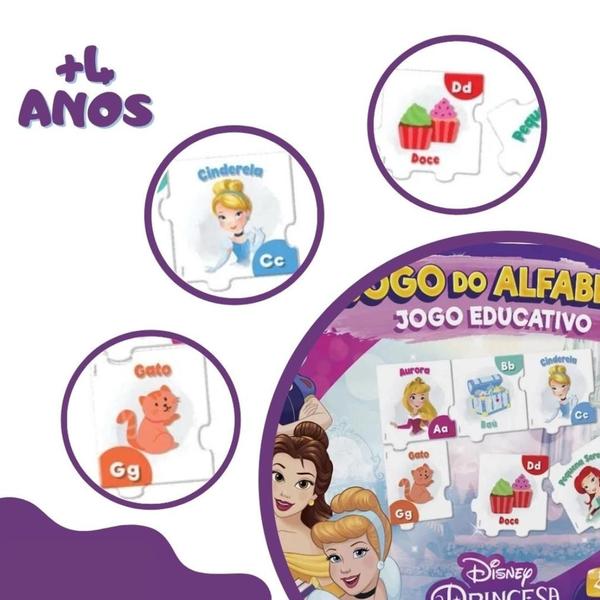 Imagem de Jogo do alfabeto disney princesa jogo educativo mimo toys 26 letras jogos meninas crianças kids