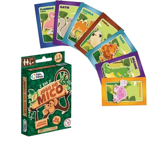 Jogo Do Mico + Jogo Da Memória 56 Cartas 2 Em 1 - Pais & Filhos Imagem de Jogo Do Mico + Jogo Da Memória 56 Cartas 2 Em 1