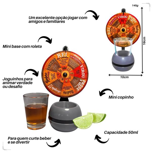 Imagem de Jogo do Vira-vira Base com Roleta e Copo Capacidade 50ml Aldutos