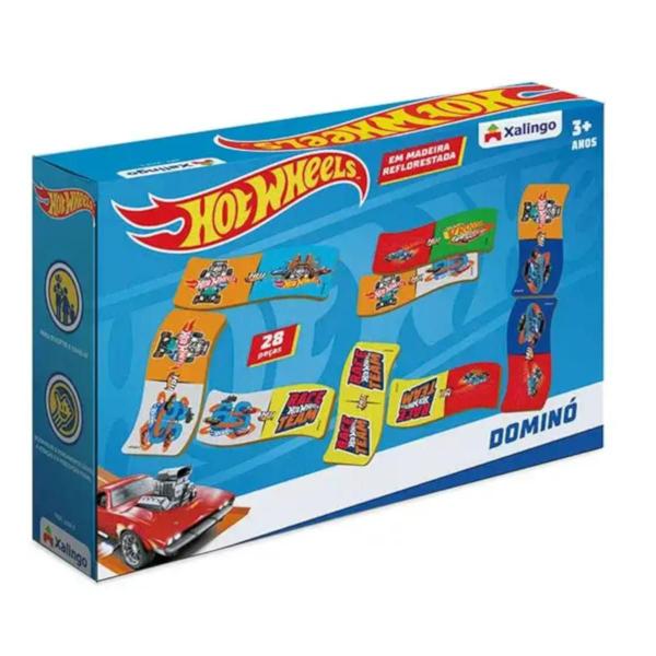 Imagem de Jogo Dominó Hot Wheels 28 Peças - Xalingo