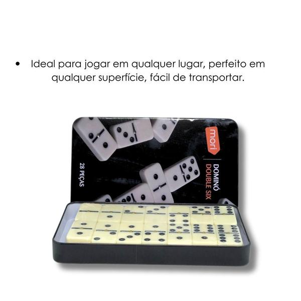 Jogo Dominó Profissional Lata C/ 28 Peças Original - Jogo Para Amigos E Família - Double Six - Ravi Imagem de Jogo Dominó Profissional Lata C/ 28 Peças Original - Jogo Para Amigos E Família - Double Six