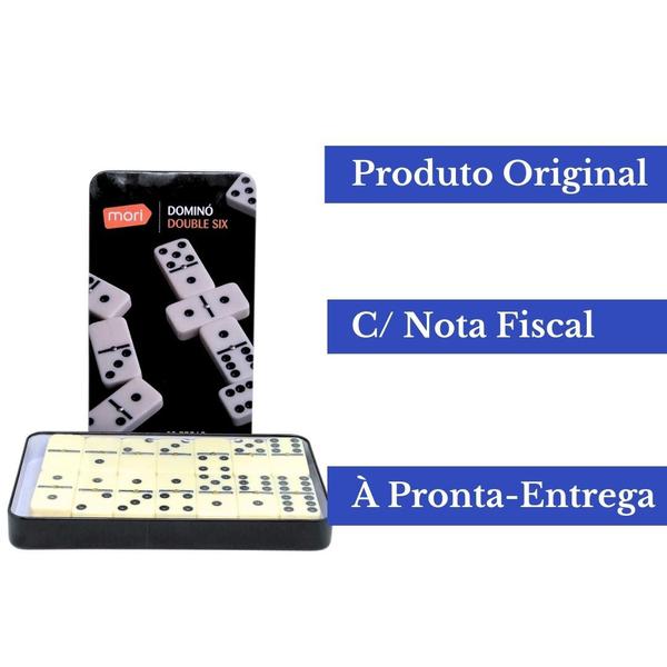 Jogo Dominó Profissional Lata C/ 28 Peças Original - Jogo Para Amigos E Família - Double Six - Ravi Imagem de Jogo Dominó Profissional Lata C/ 28 Peças Original - Jogo Para Amigos E Família - Double Six