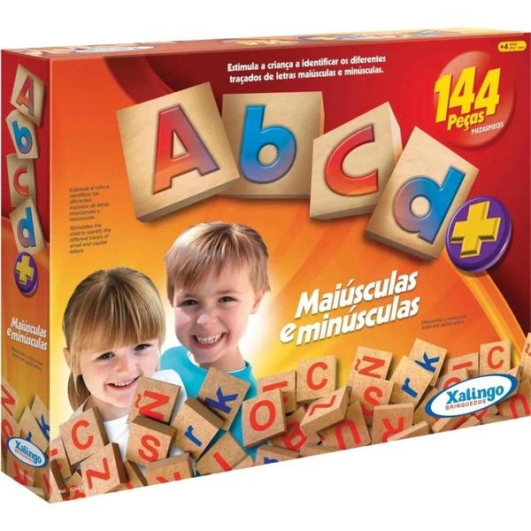 Imagem de Jogo Educativo ABCD 144 Peças em Madeira Xalingo