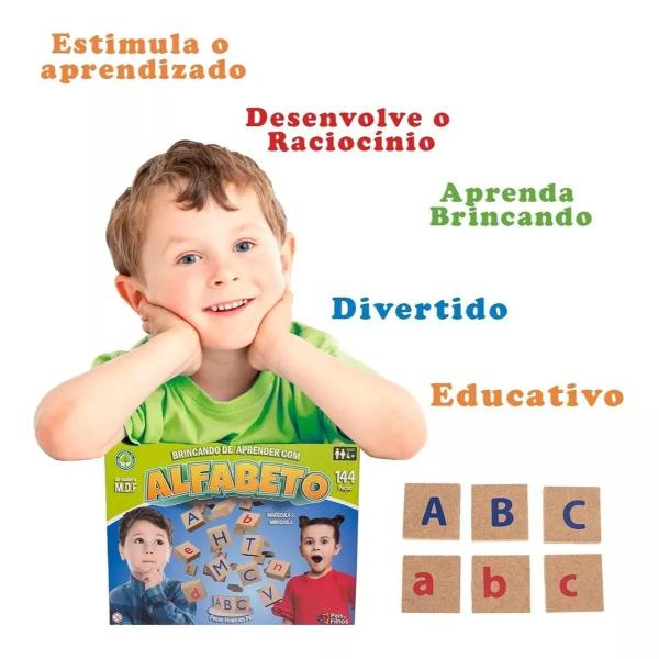 Imagem de Jogo Educativo Brincando De Aprender Com Alfabeto Madeira