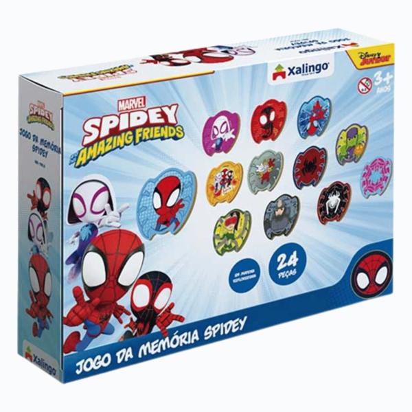 Imagem de Jogo Educativo Infantil Memória Spidey Marvel 24 pç Xalingo