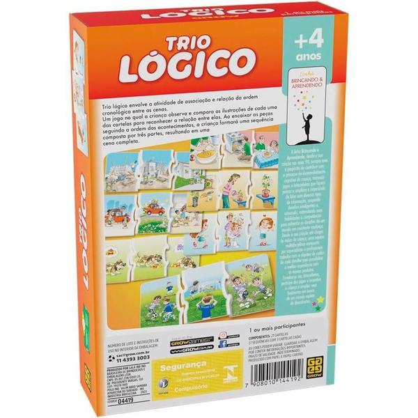 Imagem de Jogo Educativo Infantil Trio Lógico 04419 - Grow