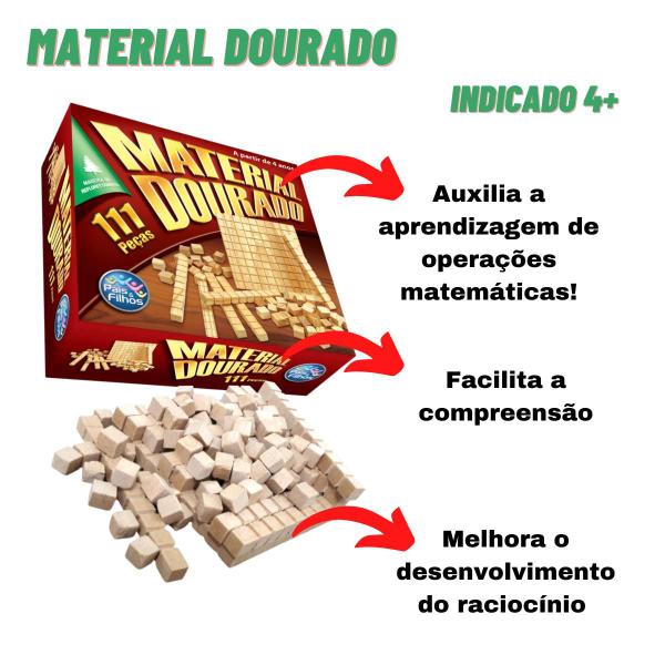 Imagem de Jogo Educativo Material Dourado Em Madeira Didático