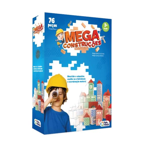 Imagem de Jogo Educativo Mega Construções 76 Peças Pais e Filhos - 7395-1