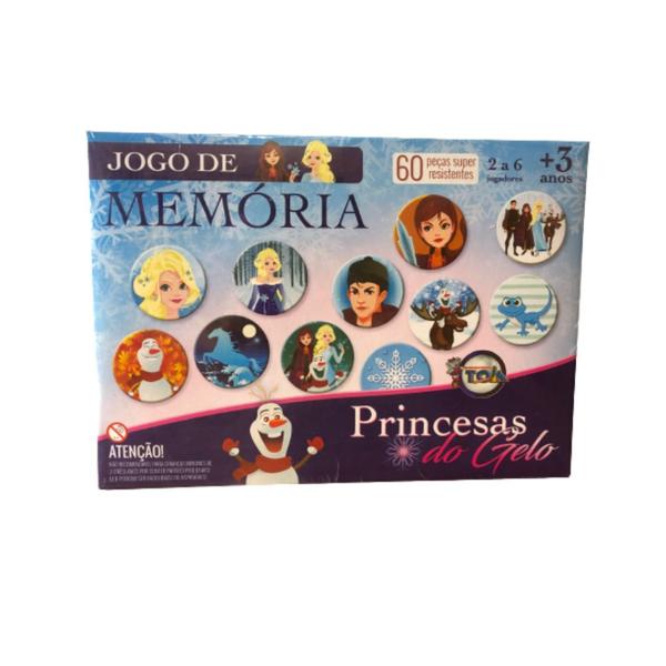 Imagem de Jogo Educativo Memória Infantil Princesas Do Gelo 60 Peças