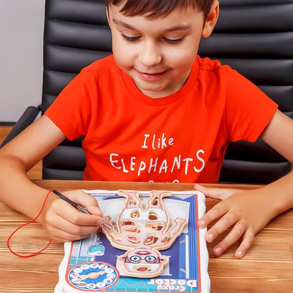 Jogo Educativo Mini Doutor Crazy Doctor Com Pinça Roleta E
