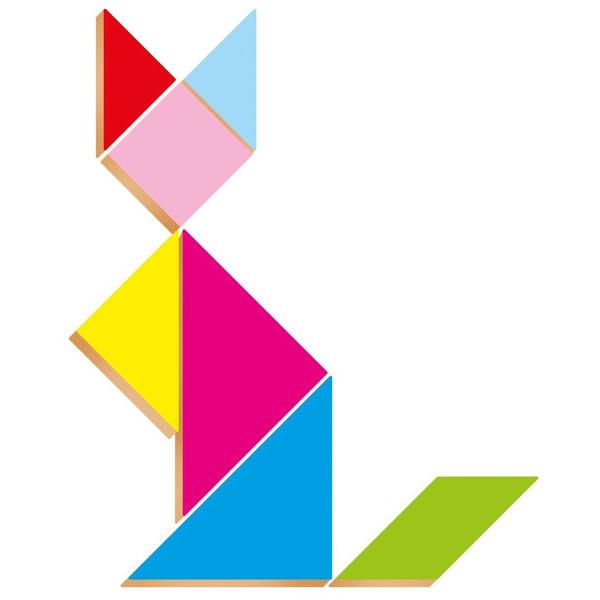 Jogo Educativo Montessori Tangram em Madeira - Nig Imagem de Jogo Educativo Montessori Tangram em Madeira - Nig