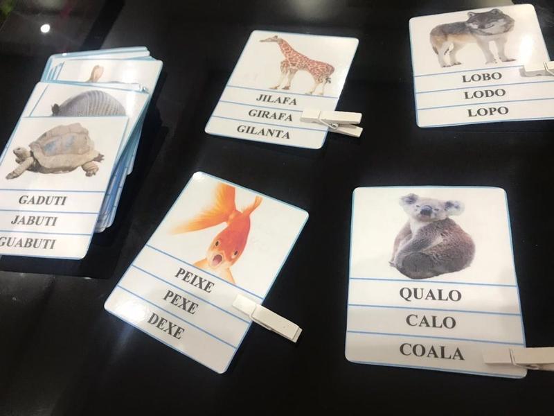 Imagem de Jogo Educativo para Estimulação Da Leitura Tema Animais Plastificado soletrando dislexia alfabetização