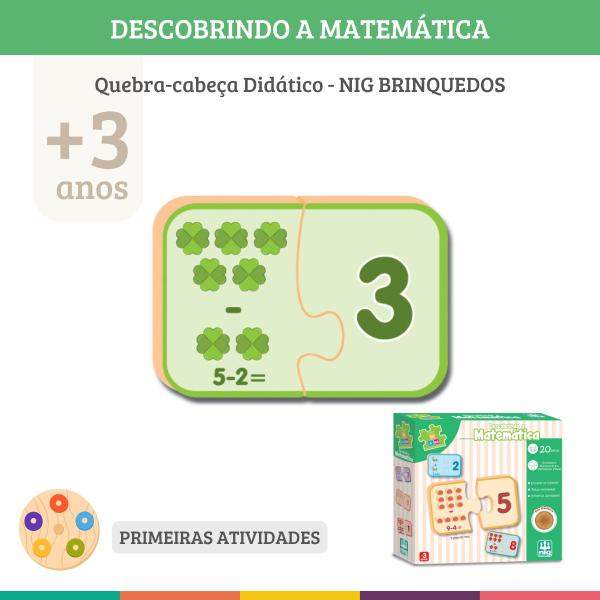 Imagem de Jogo Educativo Pedagógico Descobrindo Matemática 20 Pçs Nig