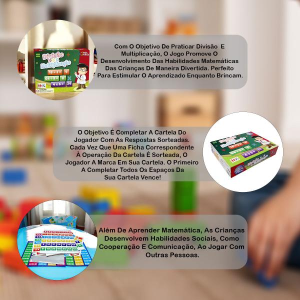 Jogo Educativo Pedagógico Escolar Adição Multiplicação Divisão Matemática Infantil - Pais & Filhos Imagem de Jogo Educativo Pedagógico Escolar Adição Multiplicação Divisão Matemática Infantil