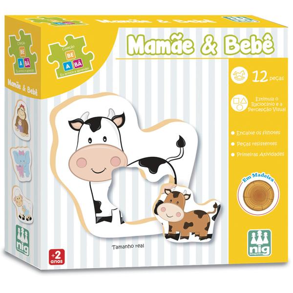 Jogo Educativo Pedagógico Mamãe e Bebê 12 peças Nig Brinquedos Imagem de Jogo Educativo Pedagógico Mamãe e Bebê 12 peças Nig Brinquedos