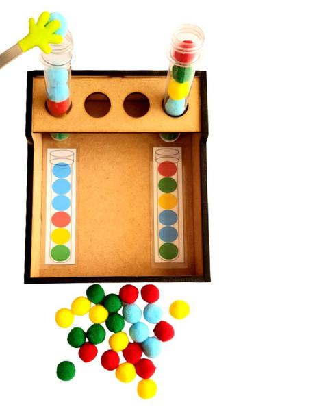 Imagem de Jogo Educativo Sequência Lógica De Cores Em Pinça Em M.d.f 