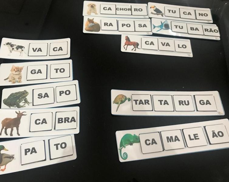 Imagem de Jogo Educativo Silabas Com Imã Alfabetização Crianças ANIMAIS