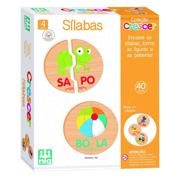 Jogo Educativo Sílabas Em Madeira Coleção Crescer - Nig Brinquedos Imagem de Jogo Educativo Sílabas Em Madeira Coleção Crescer - Nig Brinquedos