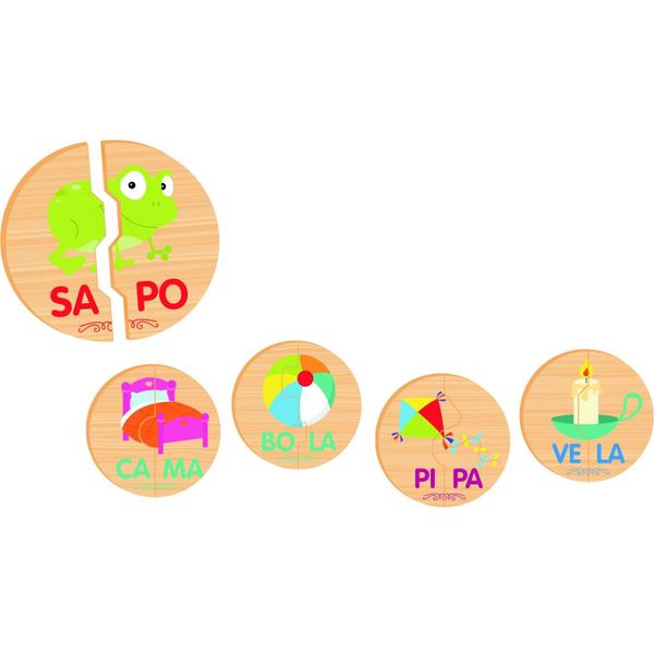 Jogo Educativo Sílabas Em Madeira Coleção Crescer - Nig Brinquedos Imagem de Jogo Educativo Sílabas Em Madeira Coleção Crescer - Nig Brinquedos