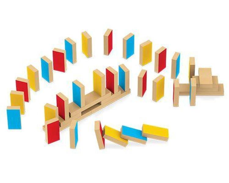 Jogo Efeito Domino Blocos Coloridos 40 Peças - Junges - Brinquedos Junges Imagem de Jogo Efeito Domino Blocos Coloridos 40 Peças - Junges