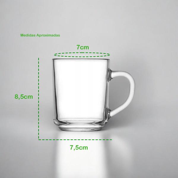 Imagem de Jogo Elegante Com 3 Canecas 250ml Xícaras Transparente De Vidro Lisa Para Café Coffee Cappuccino