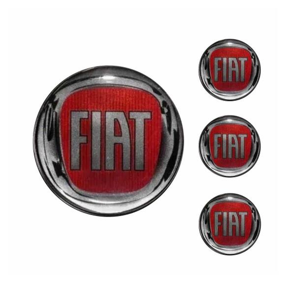 Imagem de Jogo Emblema Resinado 48mm Fiat Para Calota Roda - 4 Peças